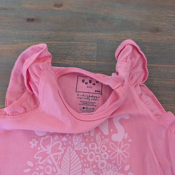 Charming Pink Kids Tank Top with Ruffle Sleeves - Picture 2 of 3